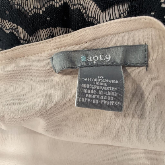 Women's Apt. 9 Black & Beige Lace A-Line Skirt Size 10 - Picture 6 of 7